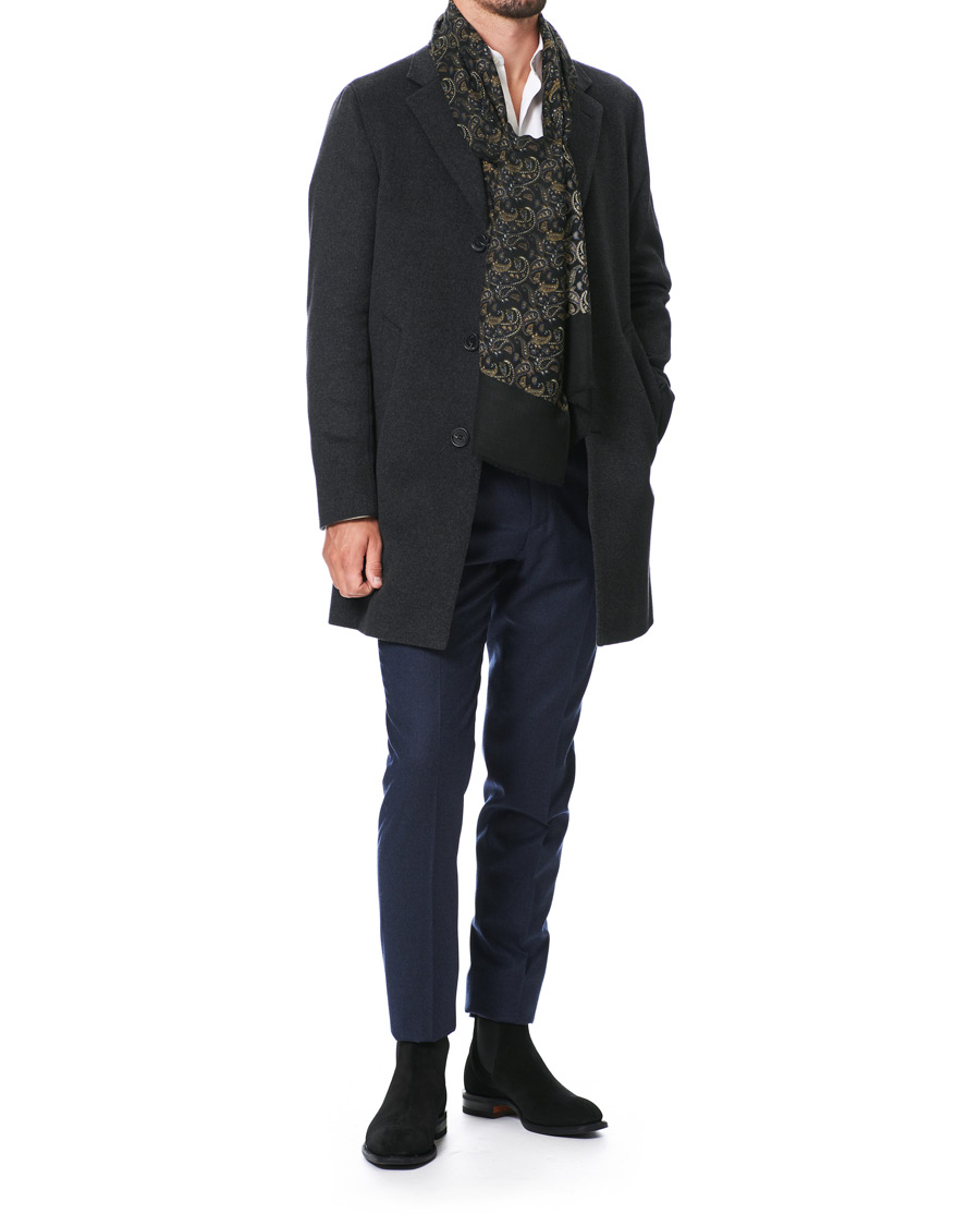 Homme | Amanda Christensen Paisley Printed Scarf Black | Amanda Christensen | Paisley Printed Scarf Black