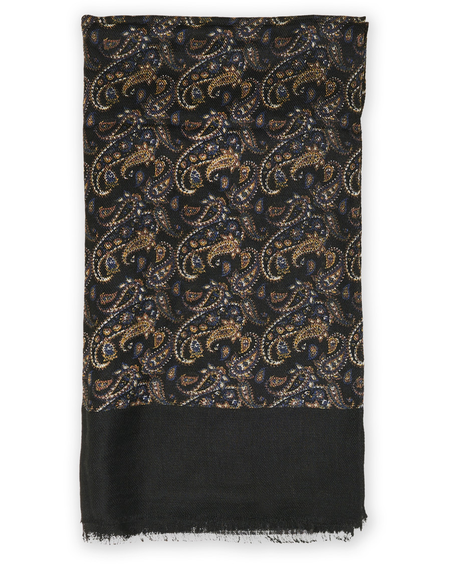 Homme | Amanda Christensen Paisley Printed Scarf Black | Amanda Christensen | Paisley Printed Scarf Black