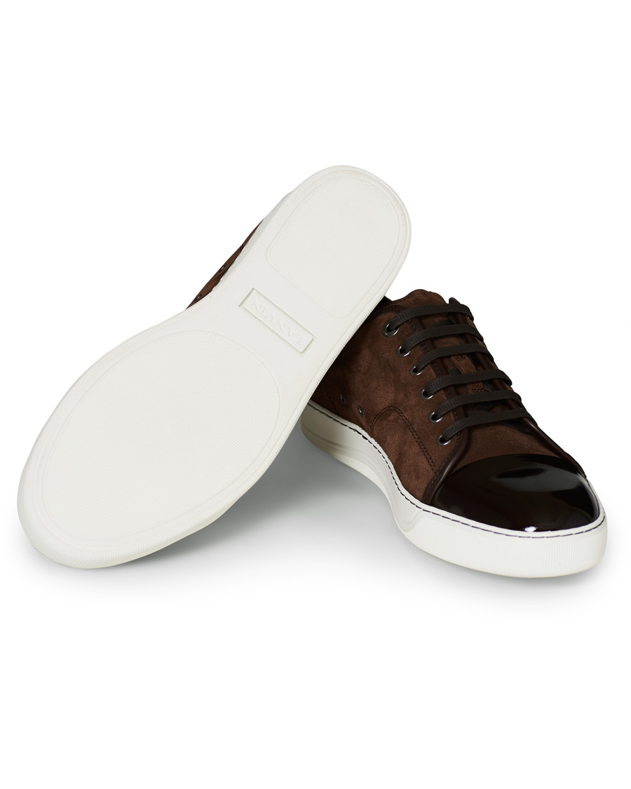 Homme | Lanvin Patent Captoe Sneaker Brown Suede | Lanvin | Patent Captoe Sneaker Brown Suede