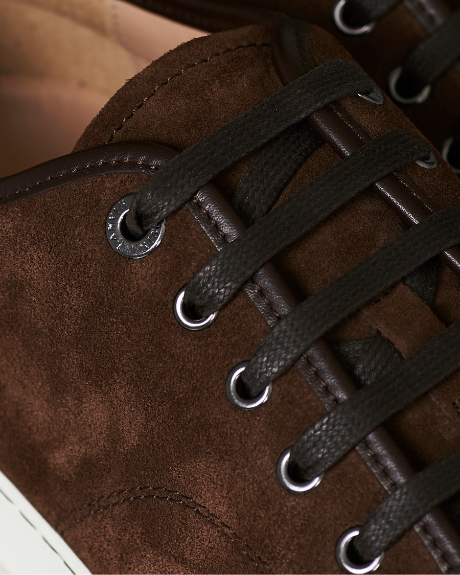 Heren | Lanvin Patent Captoe Sneaker Brown Suede | Lanvin | Patent Captoe Sneaker Brown Suede