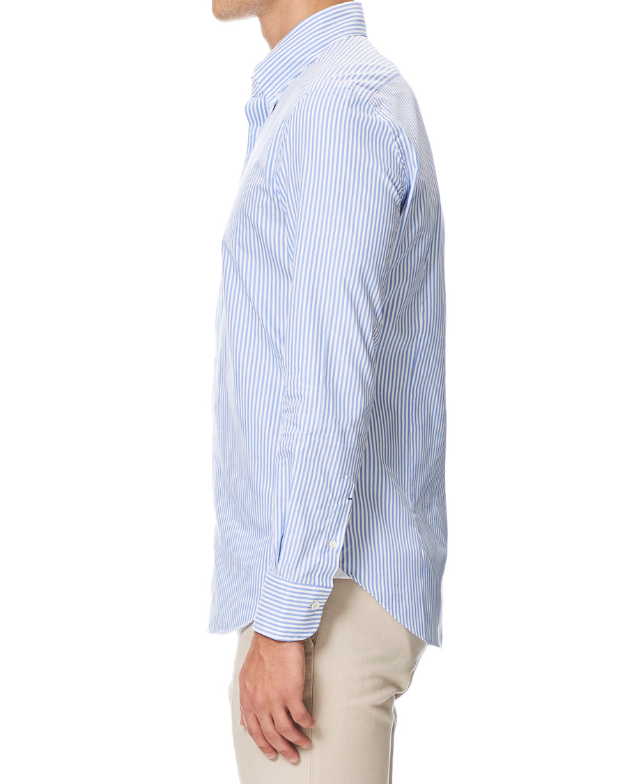 Homme | Chemises | Mazzarelli | Soft Oxford Button Down Shirt White/Blue