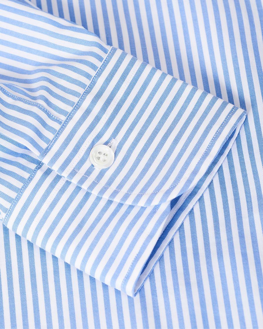 Homme | Chemises | Mazzarelli | Soft Oxford Button Down Shirt White/Blue