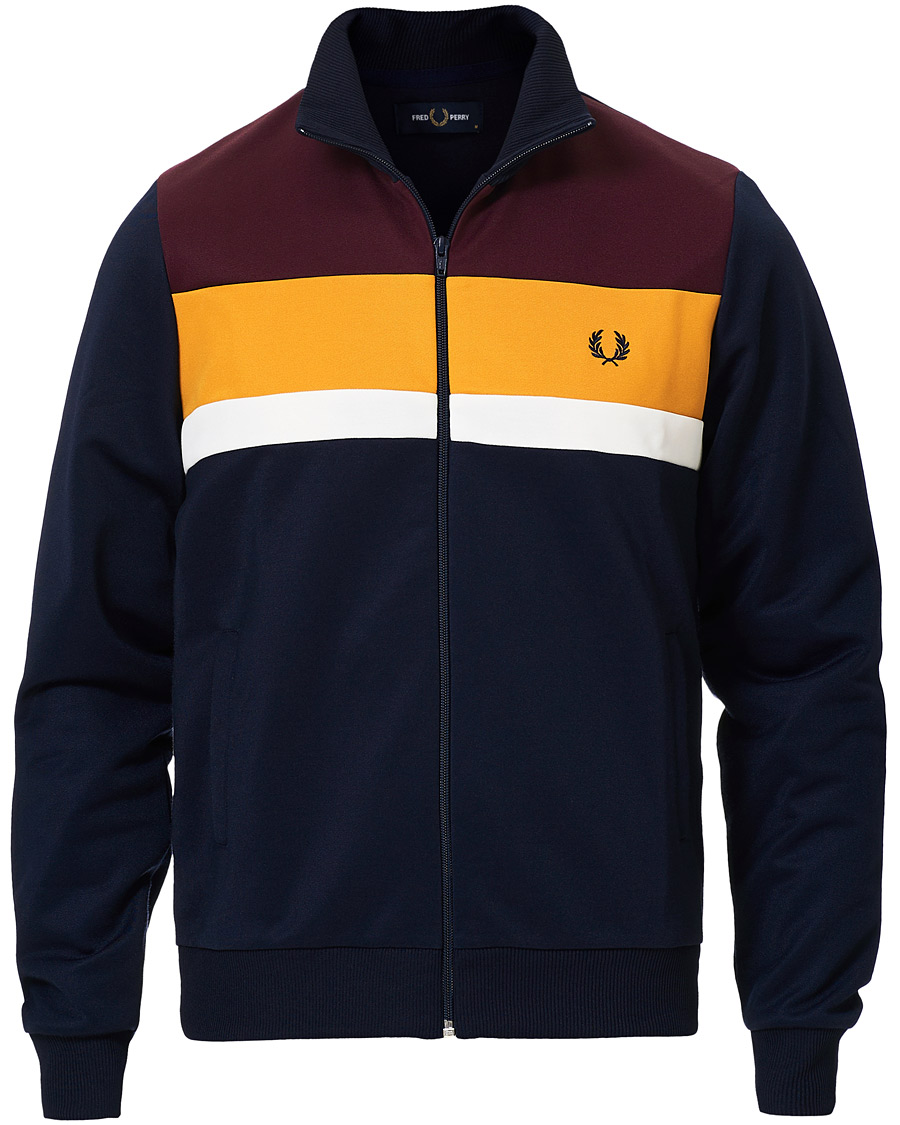 Heren | Truien | Fred Perry | Colour Block Track Jacket Carbon Blue