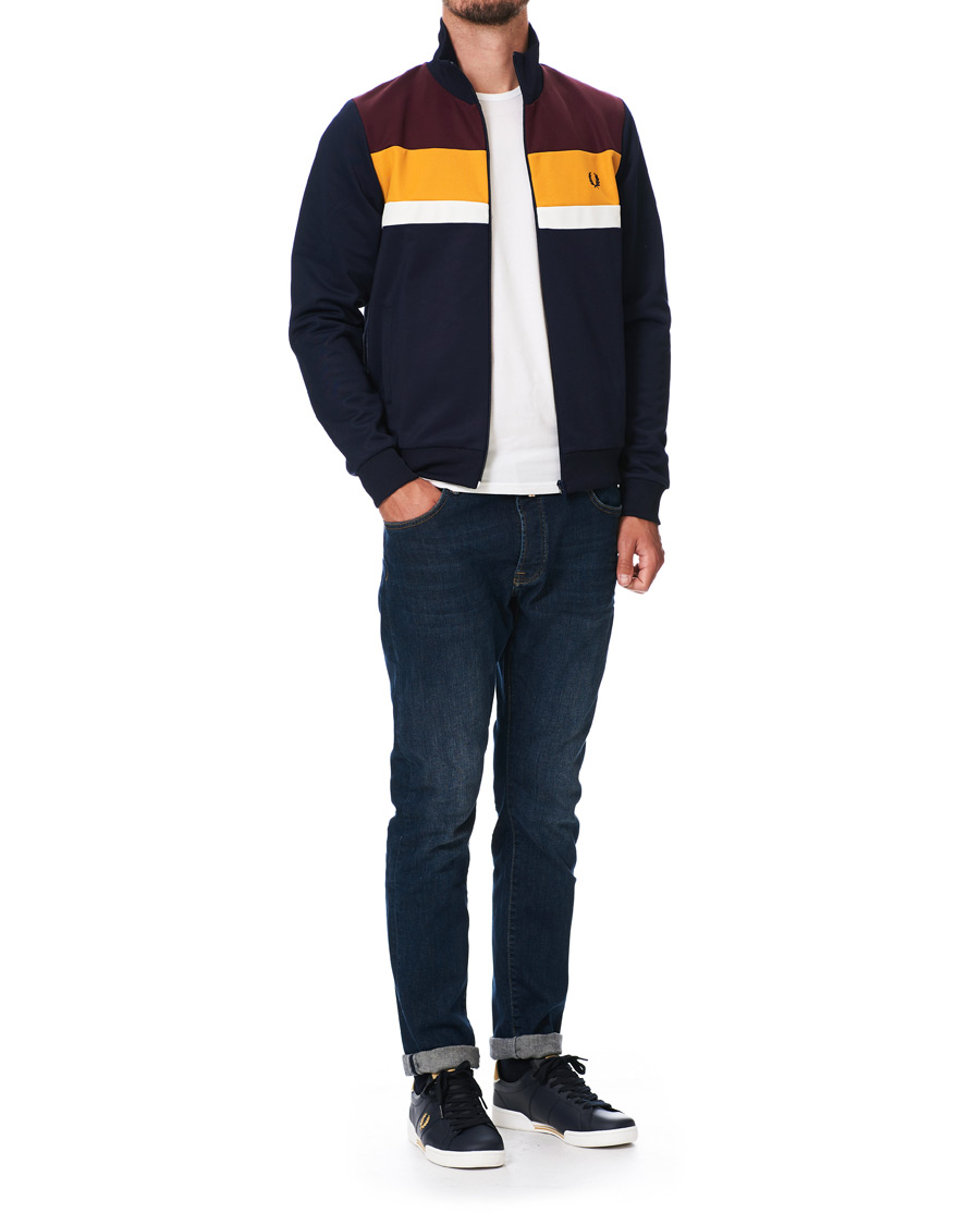 Heren | Truien | Fred Perry | Colour Block Track Jacket Carbon Blue