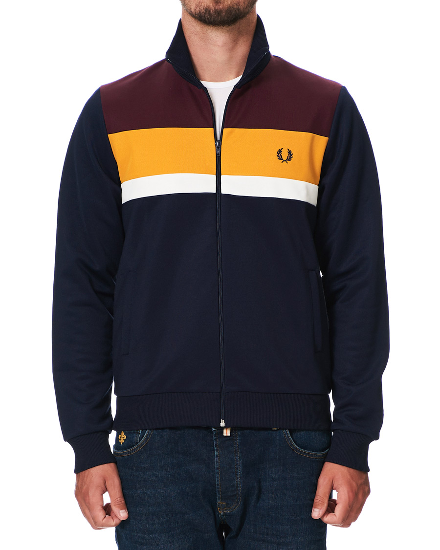 Heren | Truien | Fred Perry | Colour Block Track Jacket Carbon Blue