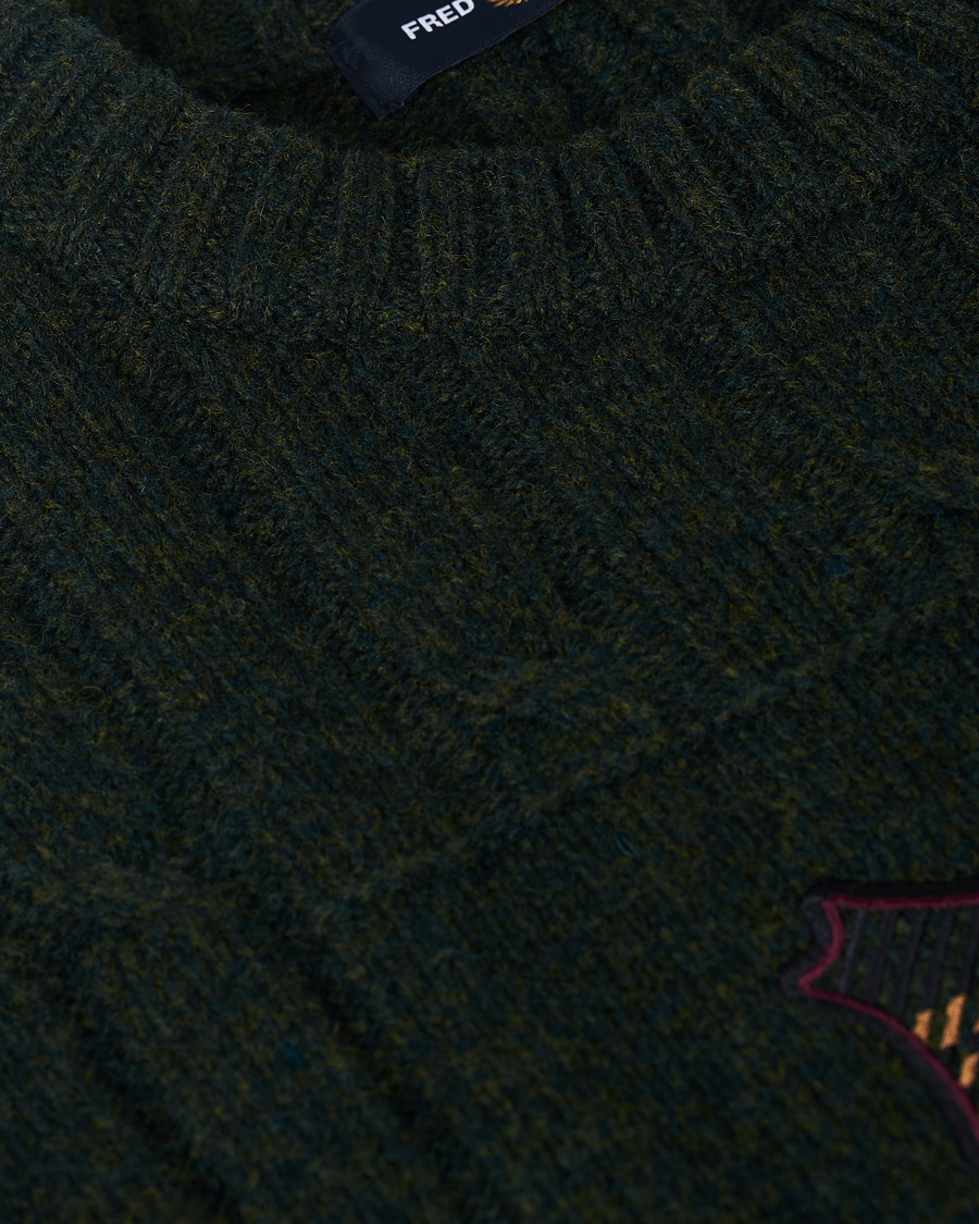 Homme | Pulls Et Tricots | Fred Perry | Shield Cable Knit Jumper Hunting Green