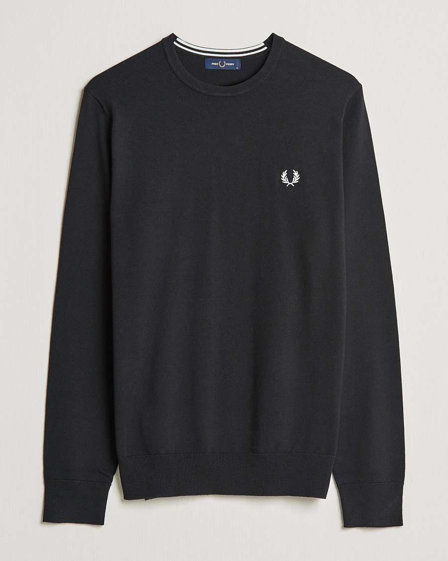 Homme | Pulls Et Tricots | Fred Perry | Classic Crew Neck Jumper Black