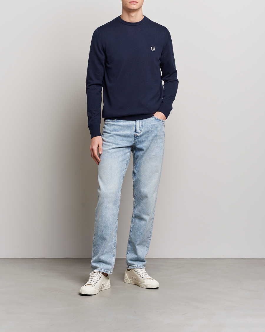Homme | Pulls Et Tricots | Fred Perry | Classic Crew Neck Jumper Navy
