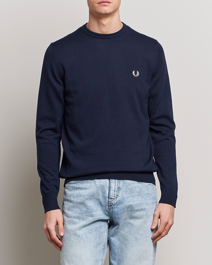 Homme | Pulls Et Tricots | Fred Perry | Classic Crew Neck Jumper Navy