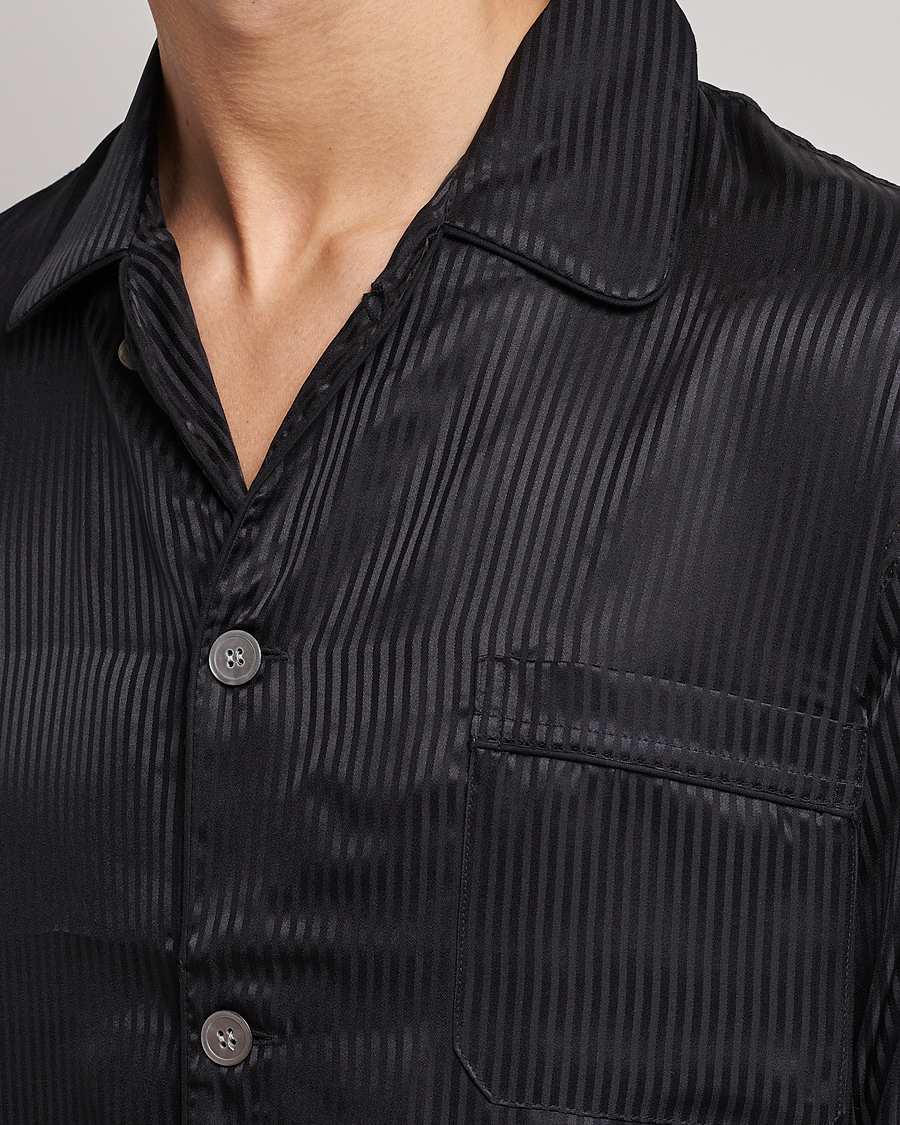 Homme | Peignoirs Et Pyjamas | Derek Rose | Striped Silk Pyjama Set Black