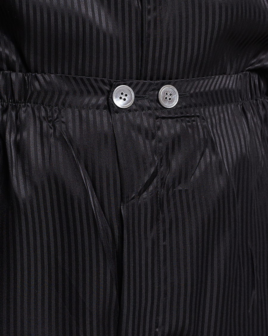 Homme | Peignoirs Et Pyjamas | Derek Rose | Striped Silk Pyjama Set Black