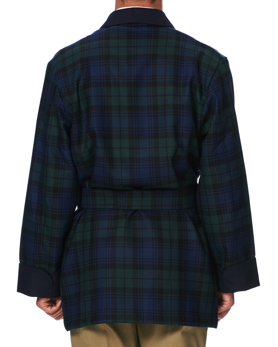 Homme | Peignoirs Et Pyjamas | Derek Rose | Wool Tartan Smoking Jacket Blackwatch