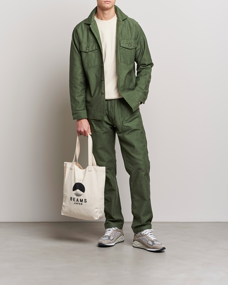 Heren | Broeken | orSlow | Slim Fit Original Sateen Fatigue Pants Green