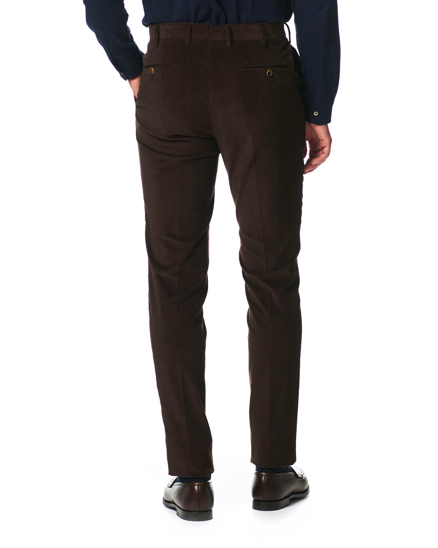 Homme | Pantalons | PT01 | Gentleman Fit Pleated Corduroy Trousers Dark Brown