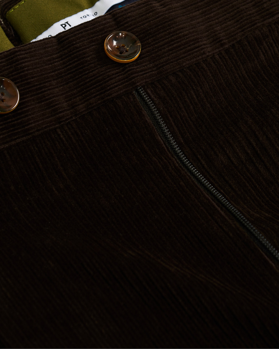 Homme | Pantalons | PT01 | Gentleman Fit Pleated Corduroy Trousers Dark Brown