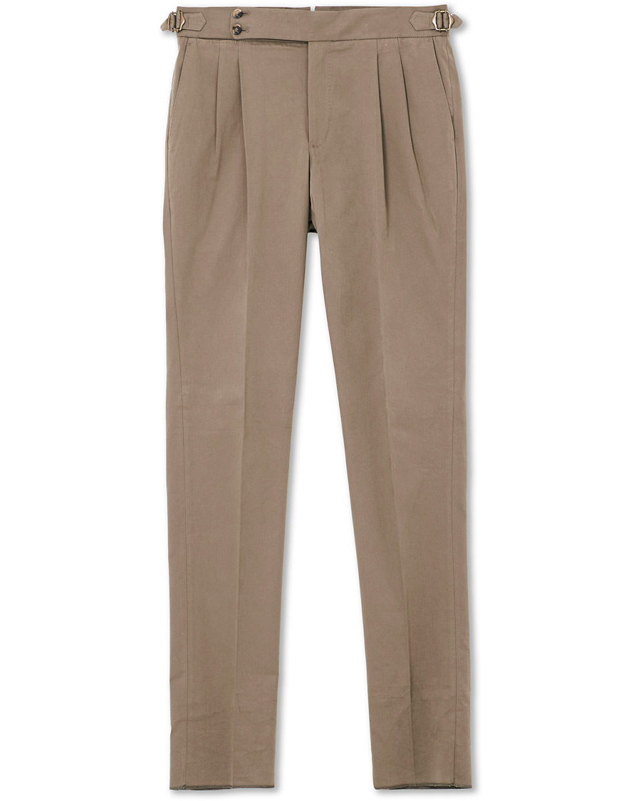Homme | Pantalons | PT01 | Gentleman Fit Double Pleat Trousers Light Brown