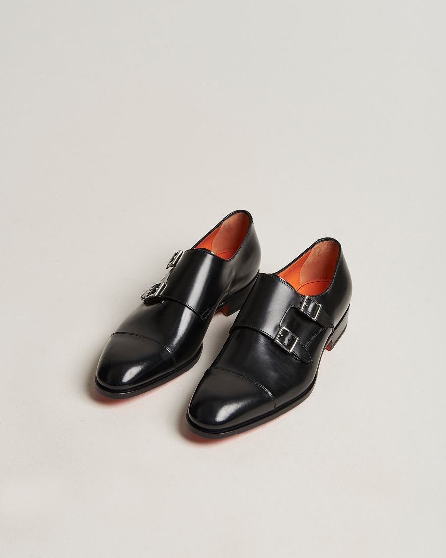 Heren | Gespschoenen | Santoni | Blake Double Monk Black Calf