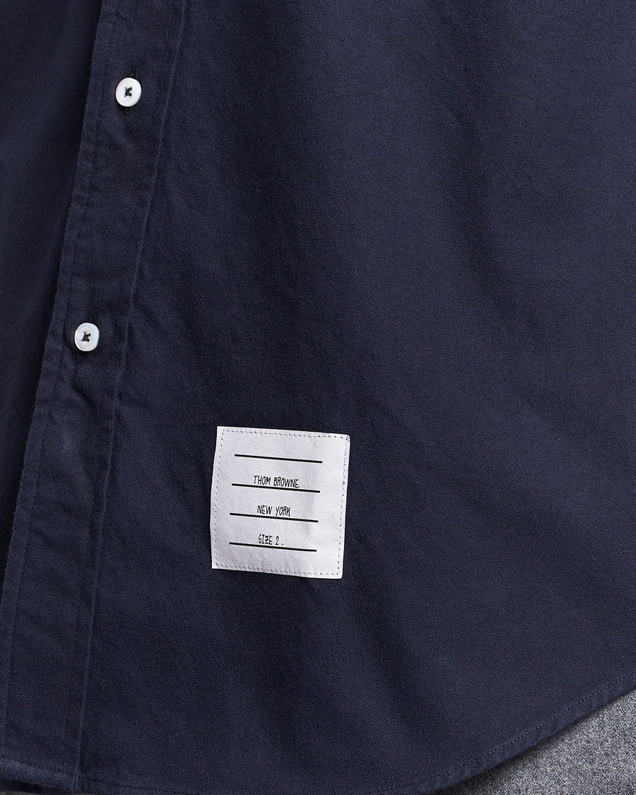 Homme | Chemises | Thom Browne | 4 Bar Flannel Shirt Navy