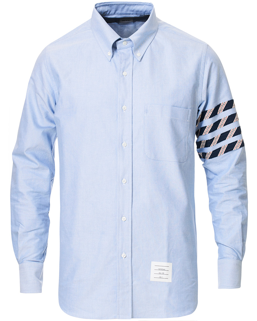 Homme | Chemises | Thom Browne | 4 Bar Silk Tie Oxford Shirt Light Blue