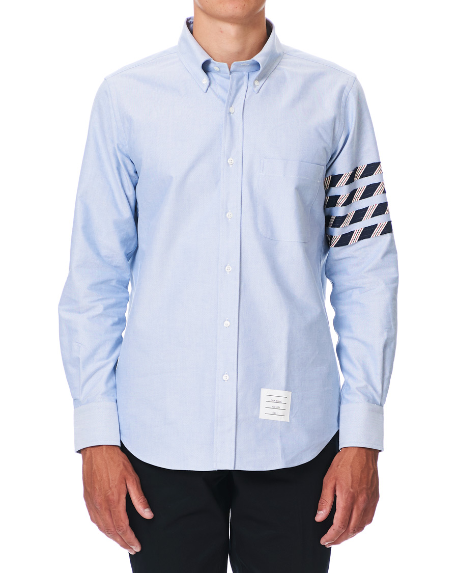 Homme | Chemises | Thom Browne | 4 Bar Silk Tie Oxford Shirt Light Blue