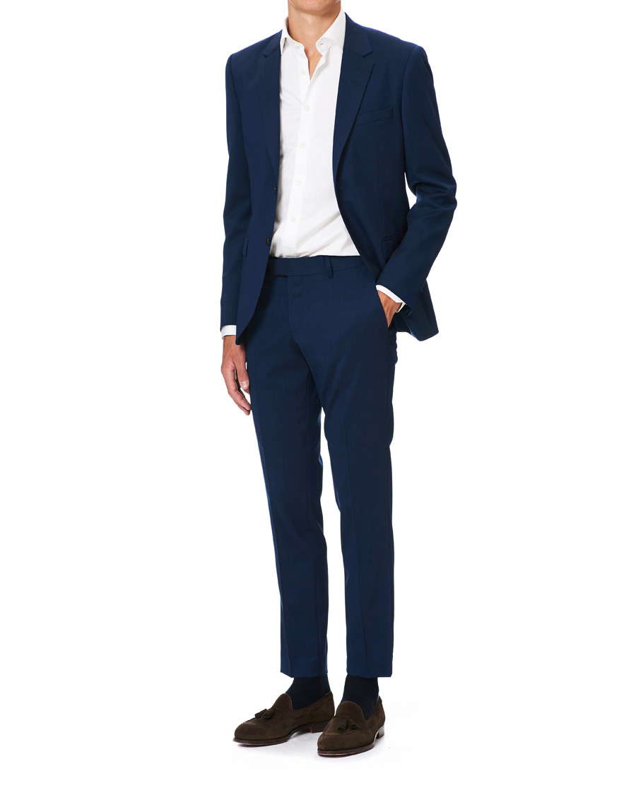 Homme | Pantalons | Tiger of Sweden | Tordon Wool Suit Trousers Blue