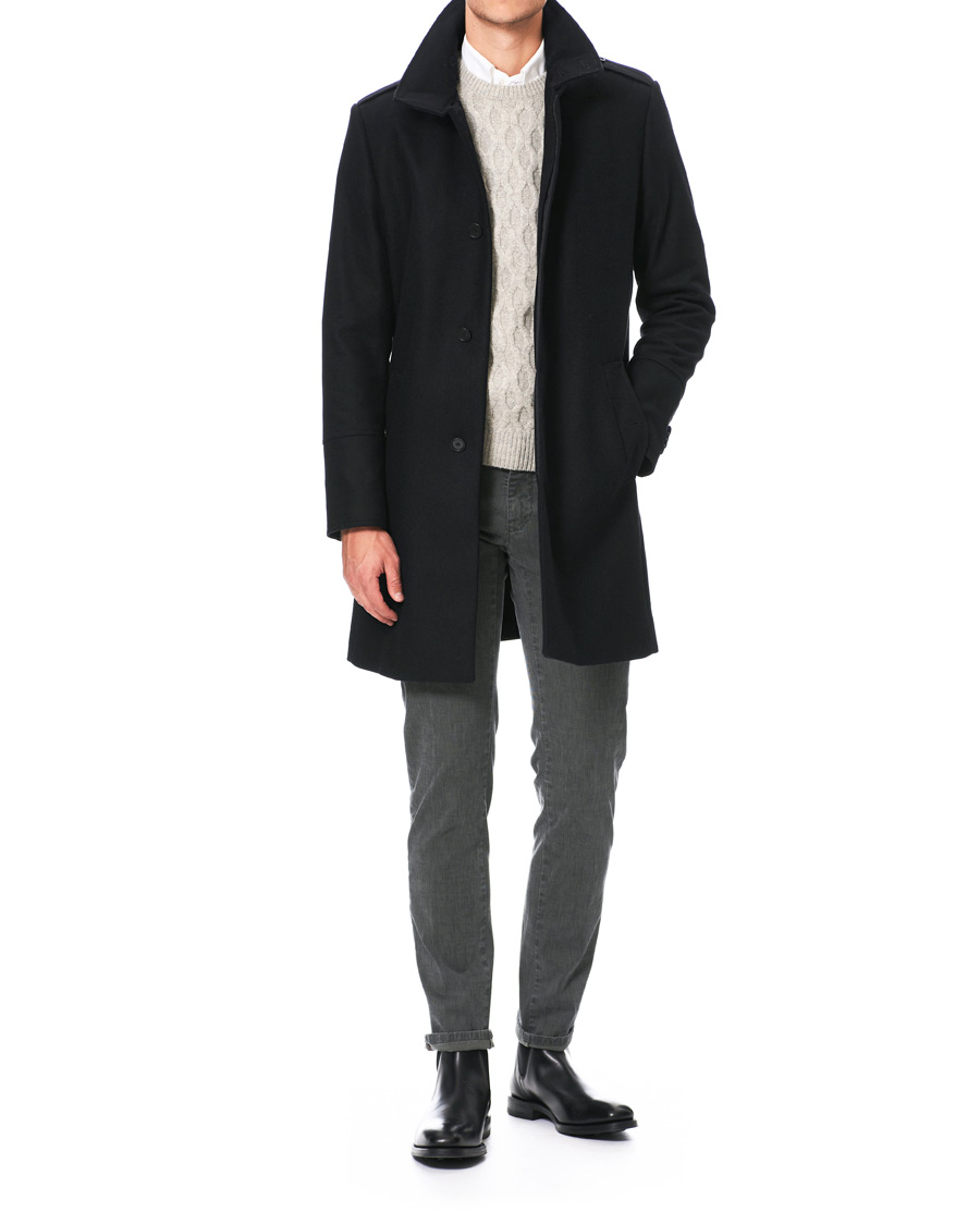 Homme | Manteaux Et Vestes | Tiger of Sweden | Cunning Wool/Cashmere Stand Collar Coat Black