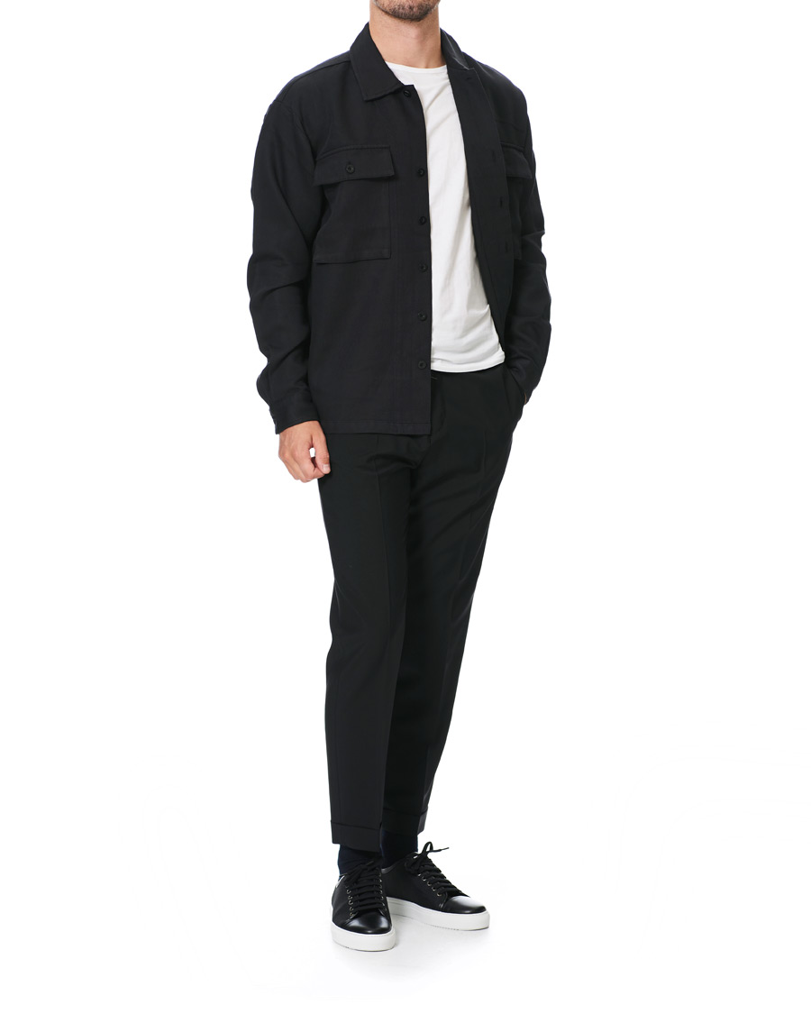 Homme | Pantalons | Tiger of Sweden | Travin Drawstring Wool/Mohair Trousers Black
