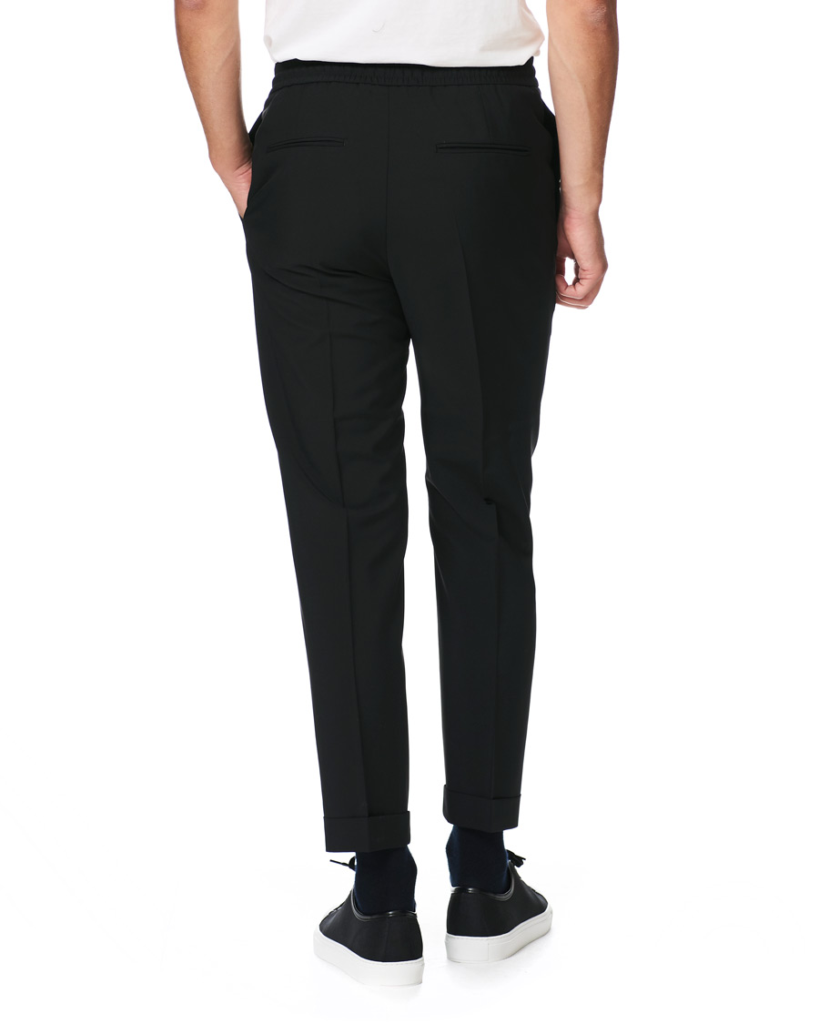 Homme | Pantalons | Tiger of Sweden | Travin Drawstring Wool/Mohair Trousers Black