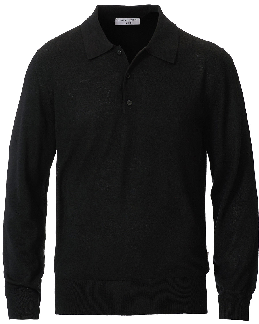 Homme | Pulls Et Tricots | Tiger of Sweden | Newton Extra Fine Merino Knitted Polo Black