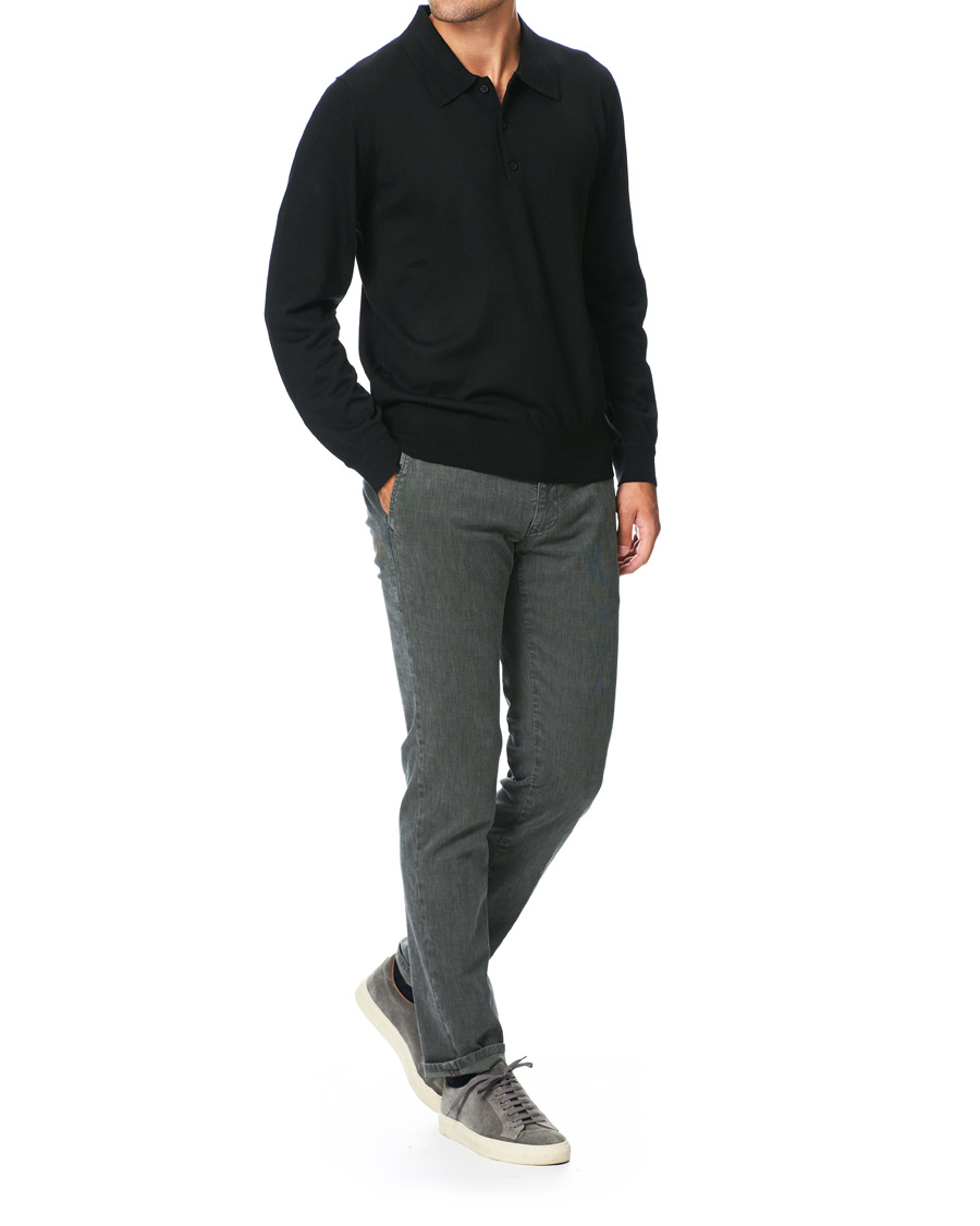 Homme | Pulls Et Tricots | Tiger of Sweden | Newton Extra Fine Merino Knitted Polo Black