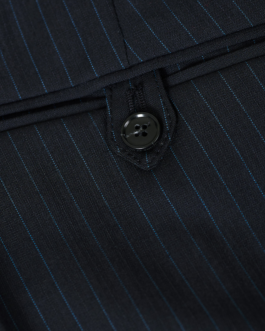 Heren | Broeken | Tiger of Sweden | Tretton Side Adjusters Pleated Trousers Navy Stripe