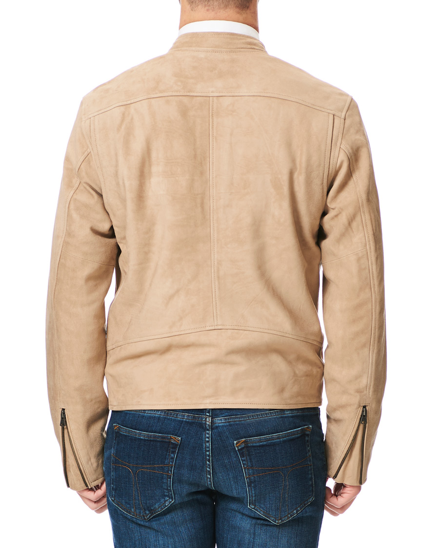 Homme | Manteaux Et Vestes | Tiger of Sweden Jeans | Damir Suede Biker Jacket Beige