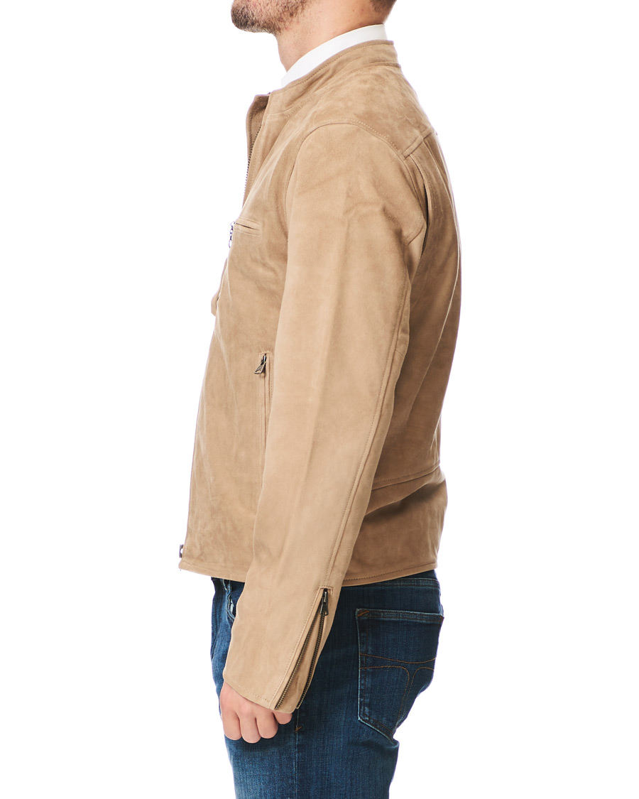 Homme | Manteaux Et Vestes | Tiger of Sweden Jeans | Damir Suede Biker Jacket Beige
