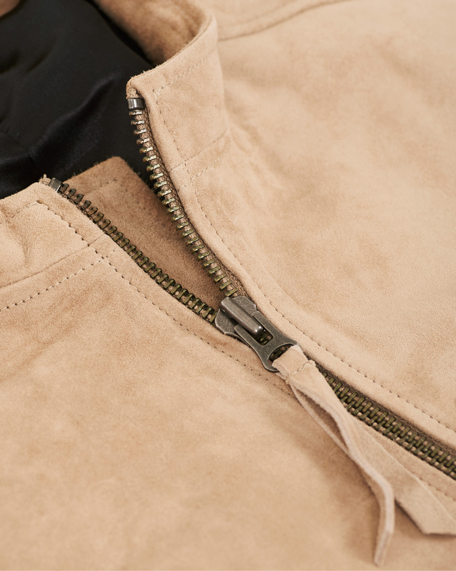 Homme | Manteaux Et Vestes | Tiger of Sweden Jeans | Damir Suede Biker Jacket Beige