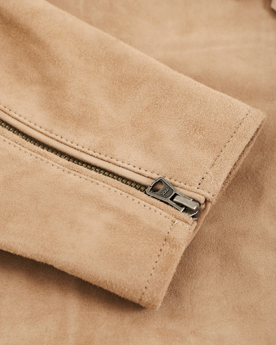 Homme | Manteaux Et Vestes | Tiger of Sweden Jeans | Damir Suede Biker Jacket Beige