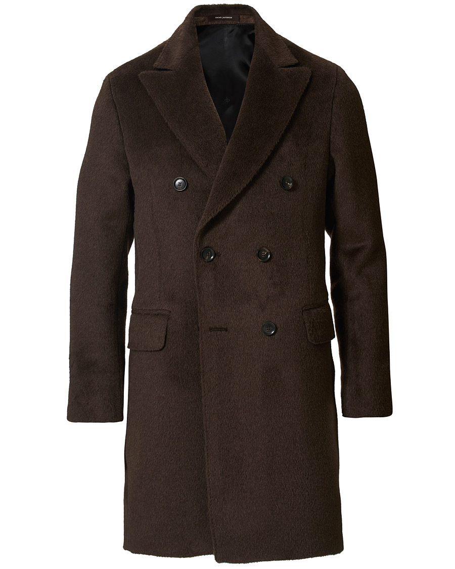 Homme | Manteaux Et Vestes | Oscar Jacobson | Saul Delux Llama Wool Double Breasted Coat Brown