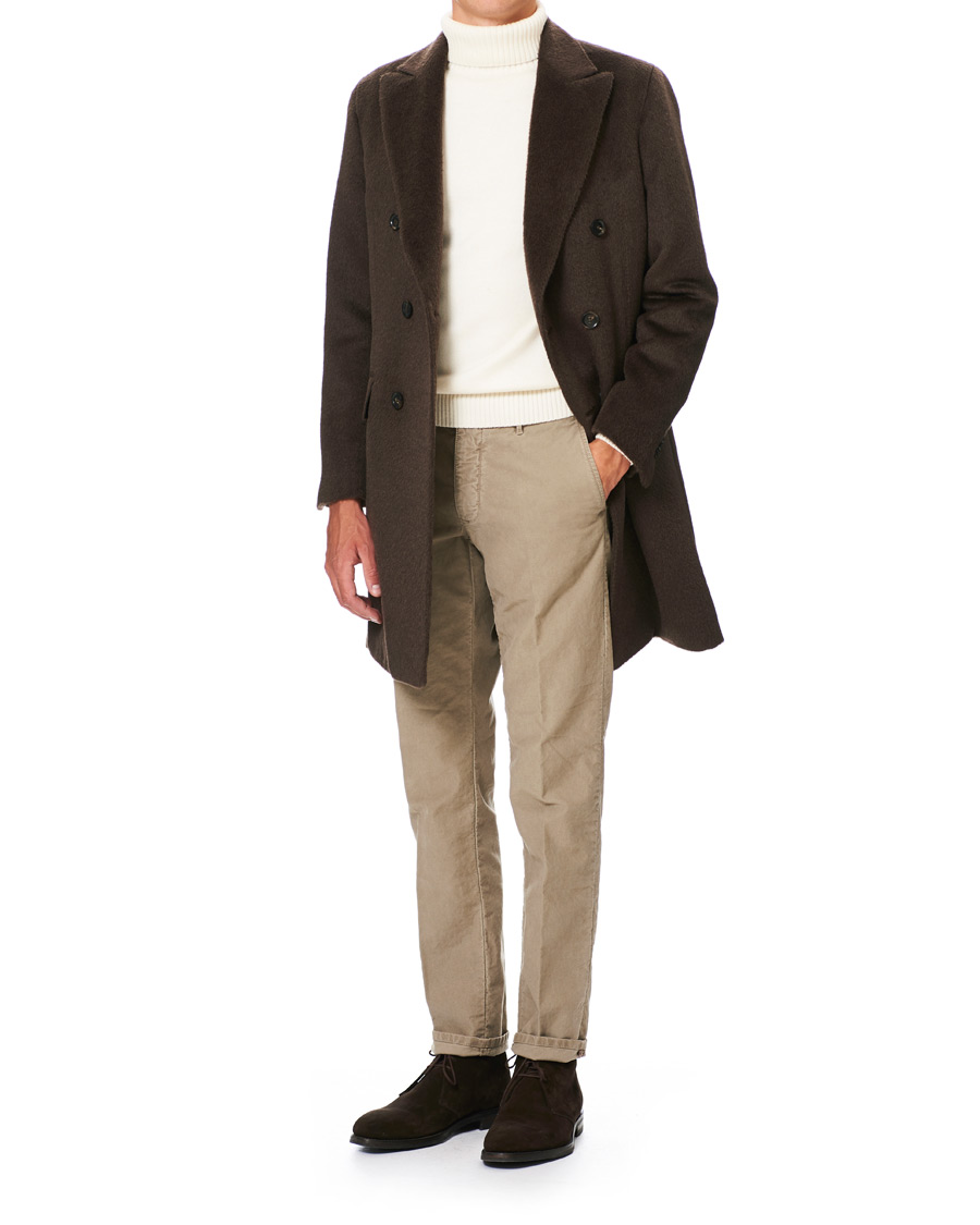 Homme | Manteaux Et Vestes | Oscar Jacobson | Saul Delux Llama Wool Double Breasted Coat Brown