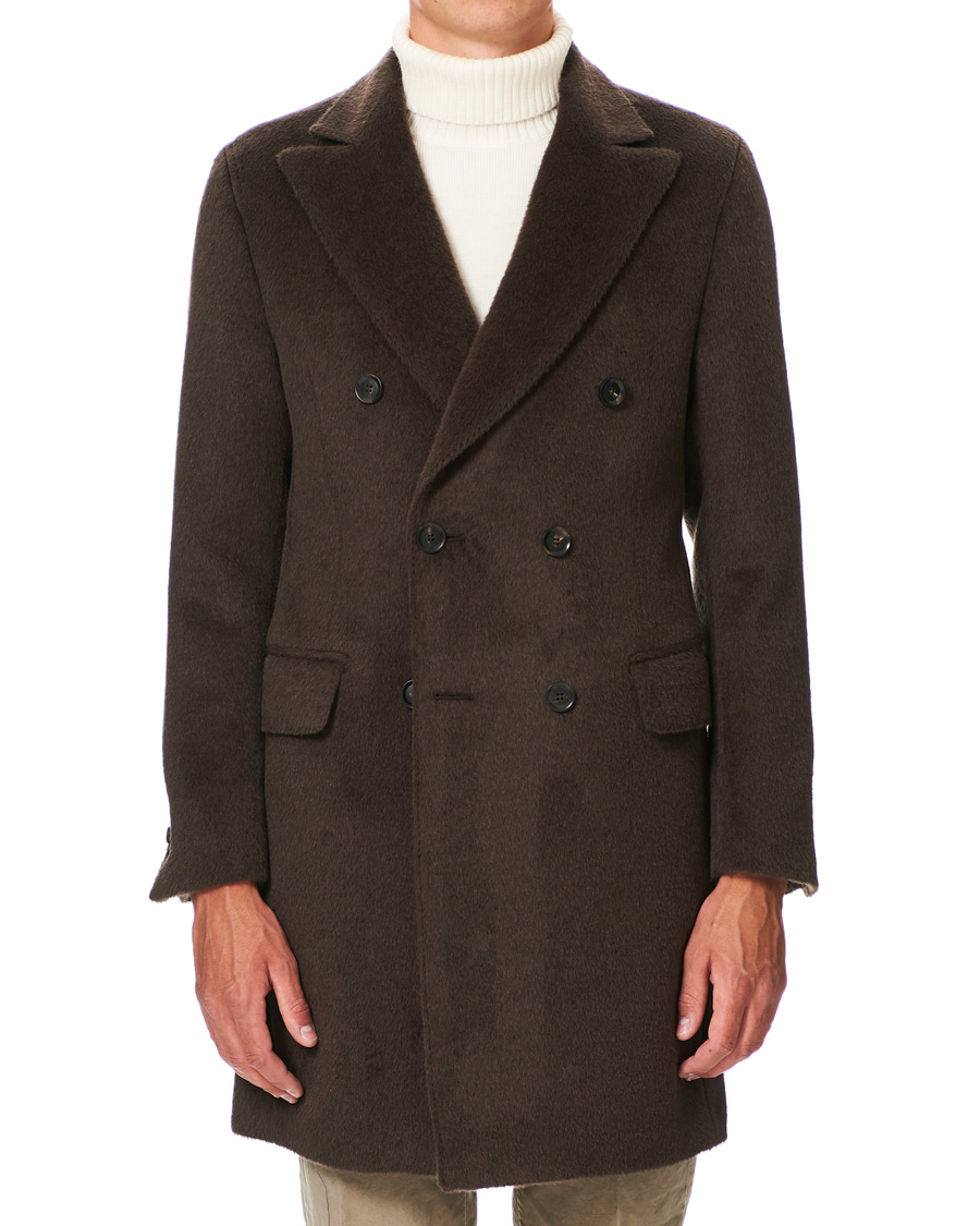 Homme | Manteaux Et Vestes | Oscar Jacobson | Saul Delux Llama Wool Double Breasted Coat Brown