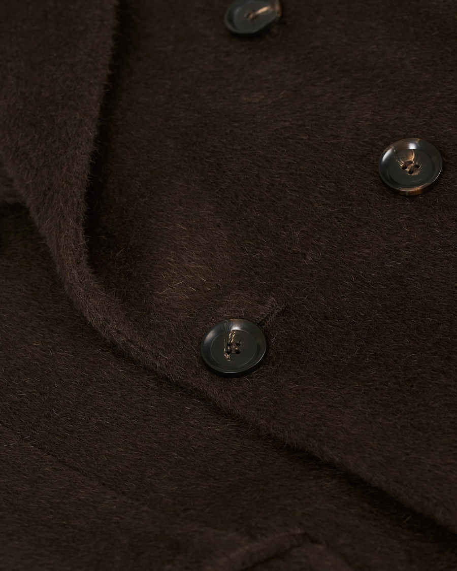 Homme | Manteaux Et Vestes | Oscar Jacobson | Saul Delux Llama Wool Double Breasted Coat Brown
