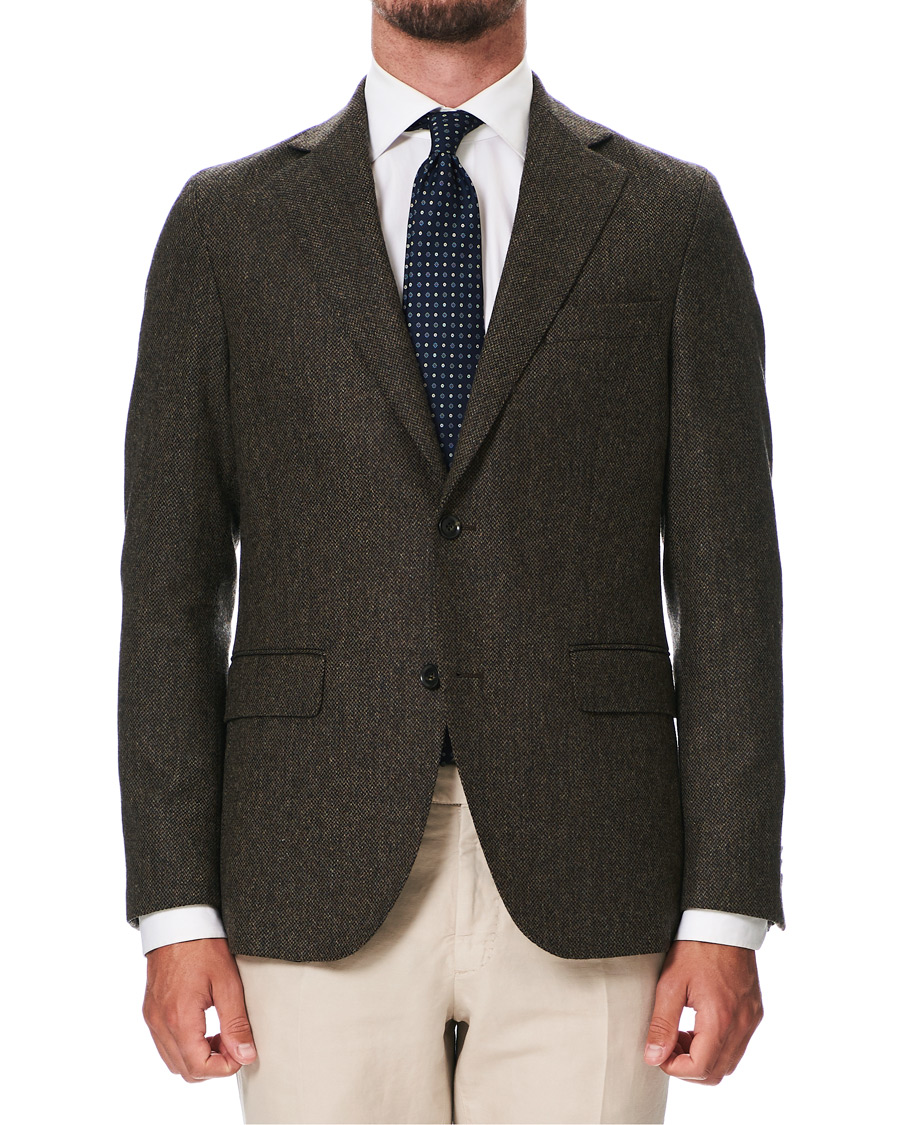 Homme | Blazers | Oscar Jacobson | Fogerty Yorkshire Tweed By Moon Blazer Brown