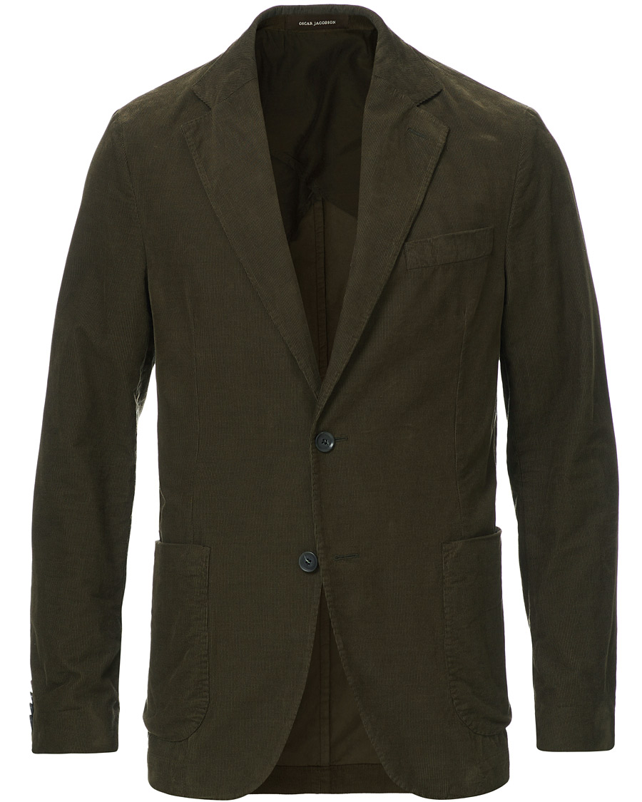 Homme | Blazers | Oscar Jacobson | Egel Patch Pocket Baby Cord Blazer Olive