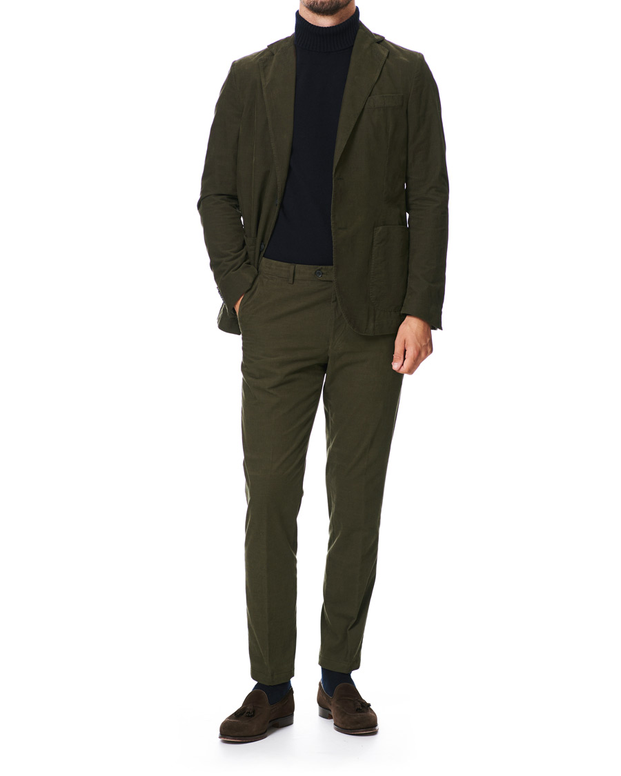 Homme | Blazers | Oscar Jacobson | Egel Patch Pocket Baby Cord Blazer Olive