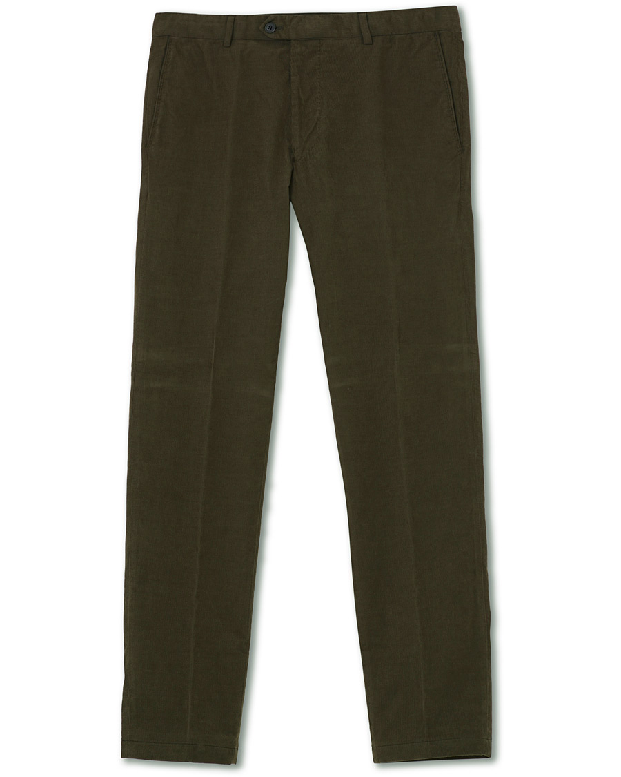 Homme | Pantalons | Oscar Jacobson | Denz Baby Cord Trousers Olive