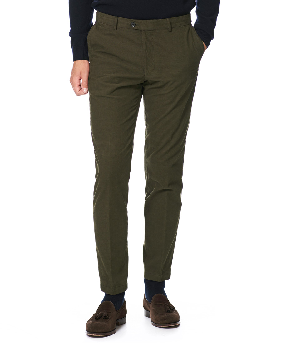Homme | Pantalons | Oscar Jacobson | Denz Baby Cord Trousers Olive