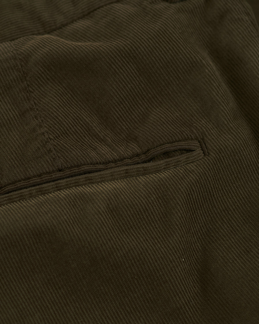 Homme | Pantalons | Oscar Jacobson | Denz Baby Cord Trousers Olive