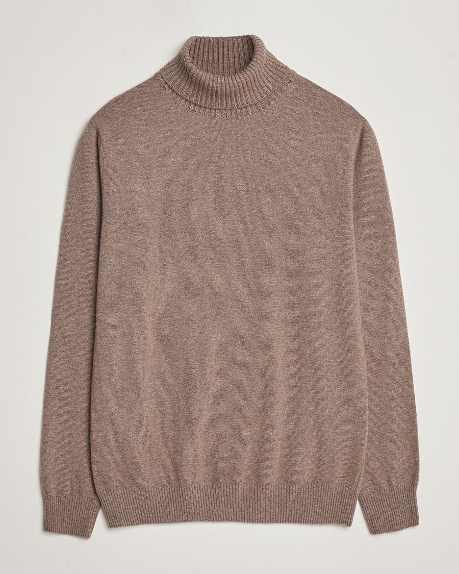 Homme | Pulls Et Tricots | Oscar Jacobson | Salim Wool/Cashmere Rollneck Light Brown