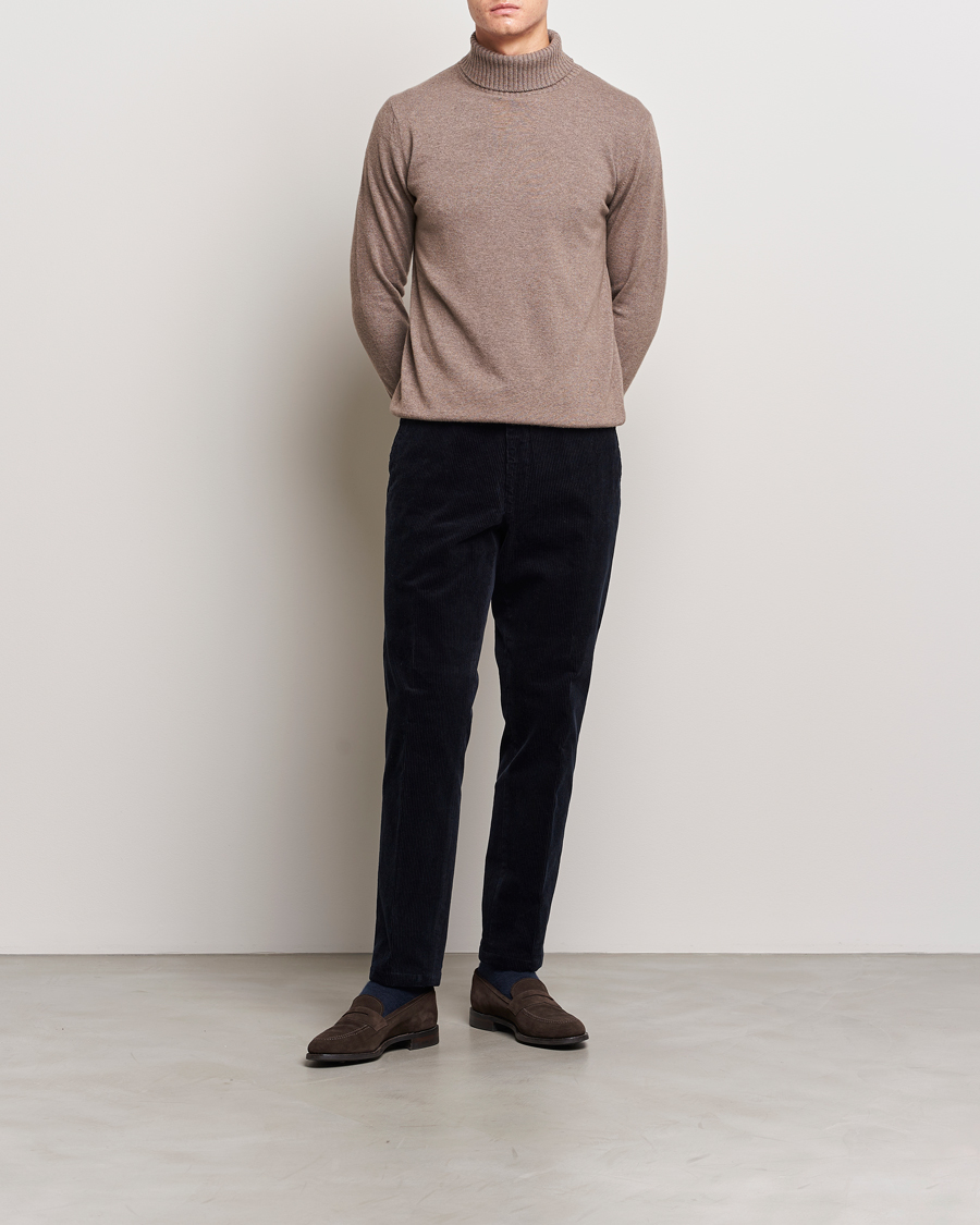 Homme | Pulls Et Tricots | Oscar Jacobson | Salim Wool/Cashmere Rollneck Light Brown