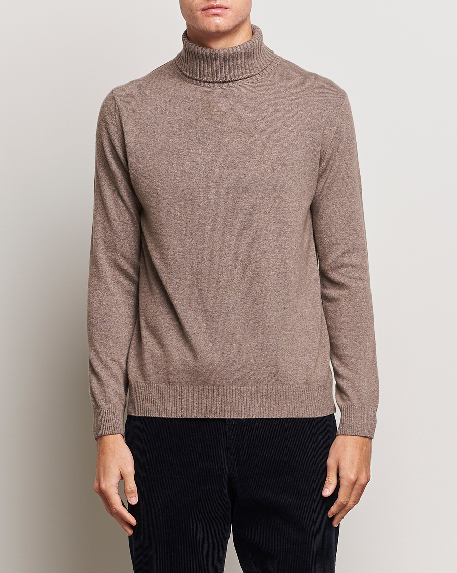 Homme | Pulls Et Tricots | Oscar Jacobson | Salim Wool/Cashmere Rollneck Light Brown