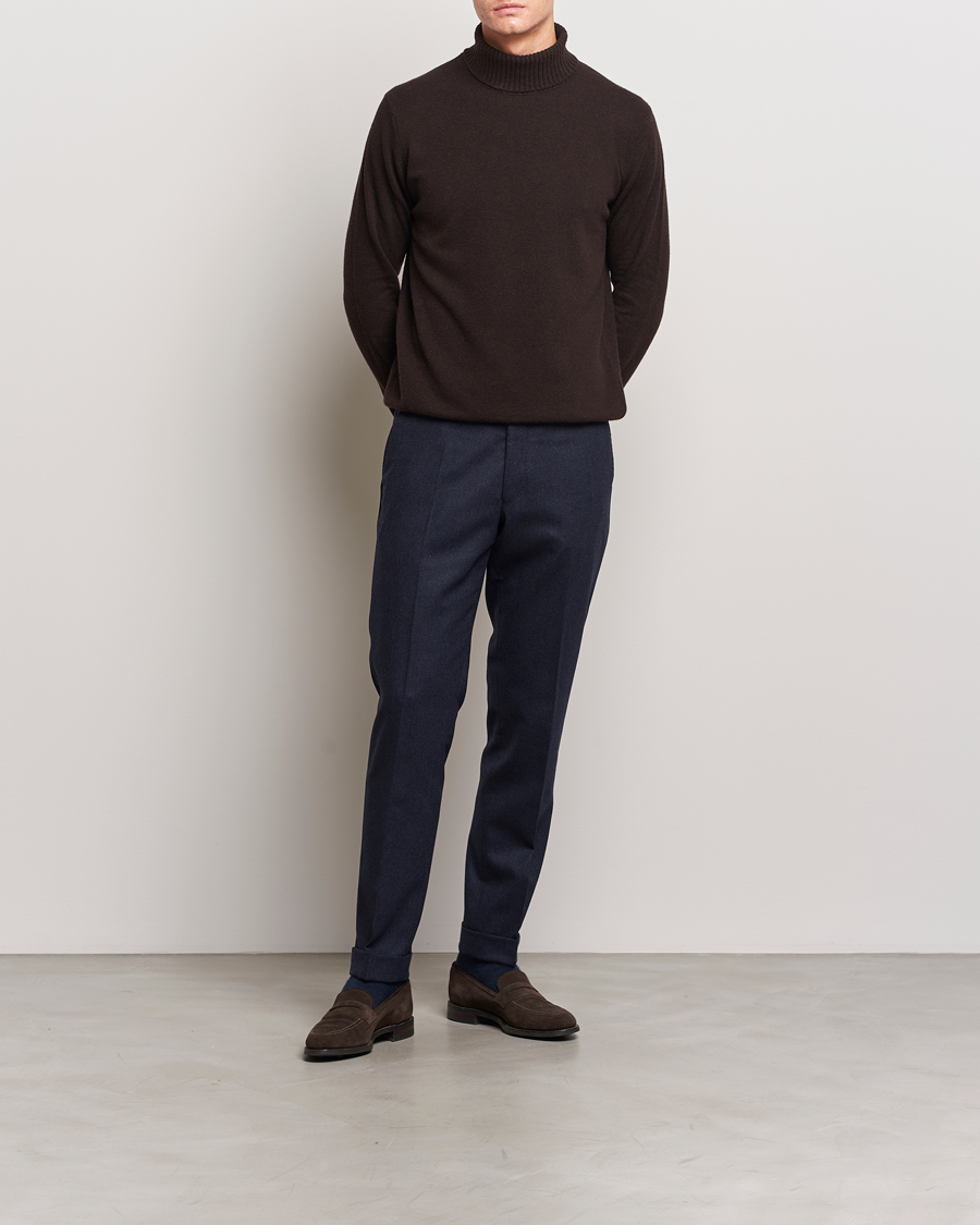 Homme | Pulls Et Tricots | Oscar Jacobson | Salim Wool/Cashmere Rollneck Brown