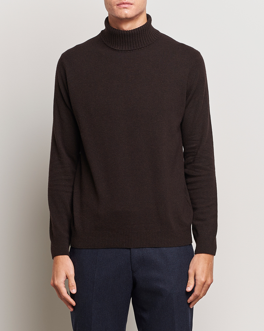 Homme | Pulls Et Tricots | Oscar Jacobson | Salim Wool/Cashmere Rollneck Brown